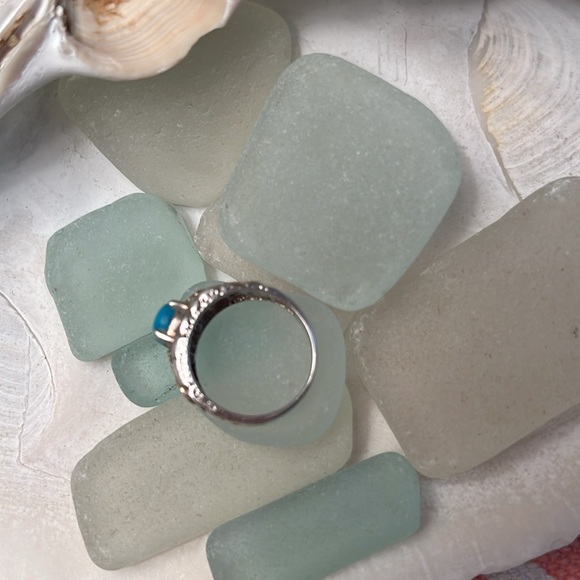 Turquoise 12K and 925 Leaf Ring - Picture 13 of 13